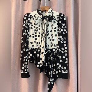 Self-Portrait floral tie blouse US 2